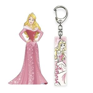 Disney Princess Aurora Lucite Crystal Clear Acrylic Girls School Keychain